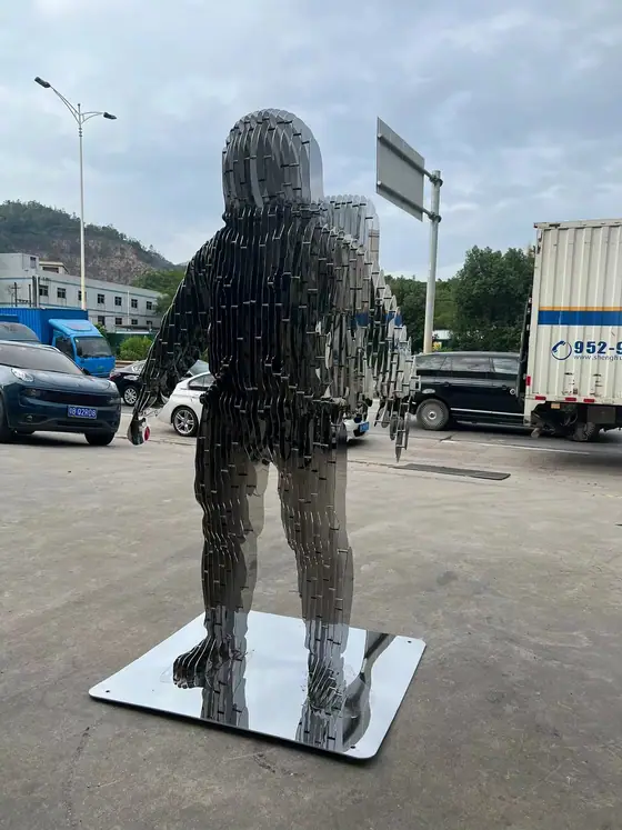 Stainless steel outdoor decorative sculpture