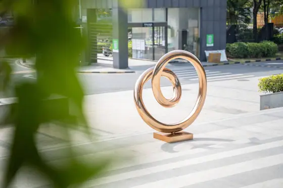 Outdoor stainless steel abstract sculpture