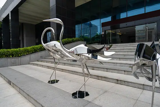 Stainless Steel Ostrich Sculpture