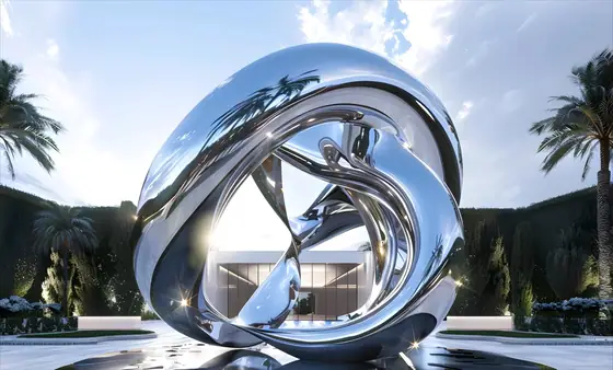 Stainless steel public art sculpture: the shining soul of the city