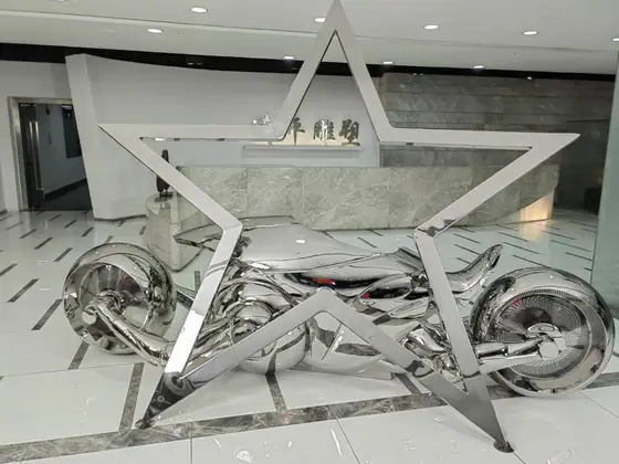 Stainless Steel Motorcycle Sculpture