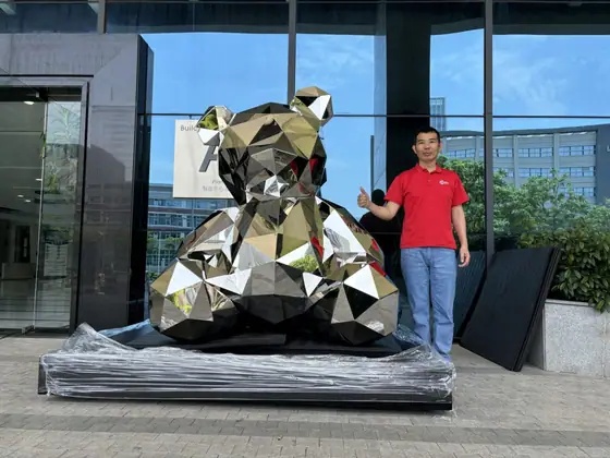 Stainless Steel Bear Sculpture