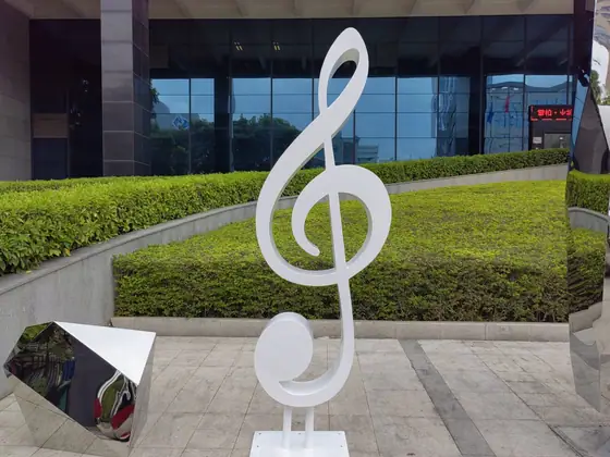 stainless steel musical note sculptures