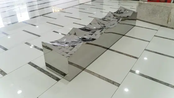 Sculpting time, forging the seat of art – Stainless steel corrugated stool sculpture case in Shenzhen Liuhe City Commercial Center