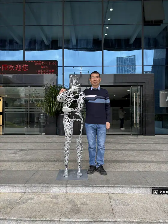 Modern Abstract Human Sculpture | Large Contemporary Metal Art for Luxury Spaces