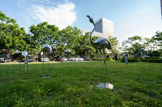Stainless steel flamingo