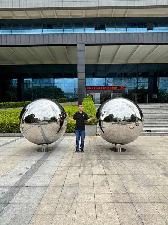 1000mm polished mirror stainless steel sphere with base
