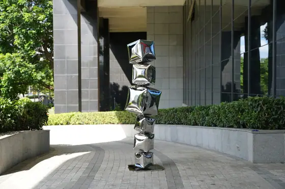 Metal Cube Sculpture