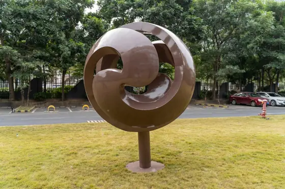 Stainless steel polished metal sphere sculpture