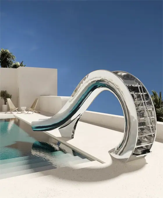 Luxury Stainless Steel Pool Slide