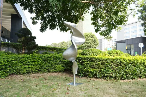 stainless steel ribbon sculpture
