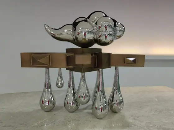 Exquisite abstract stainless steel sculpture: the light of art that lights up the space