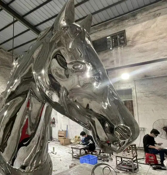 stainless steel horse sculpture