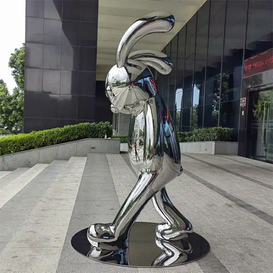 Stainless Steel Sculpture “Walking Rabbit”