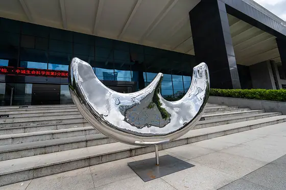Abstract half moon sculpture