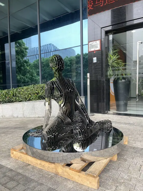 Modern Stainless Steel Figurative Sculpture