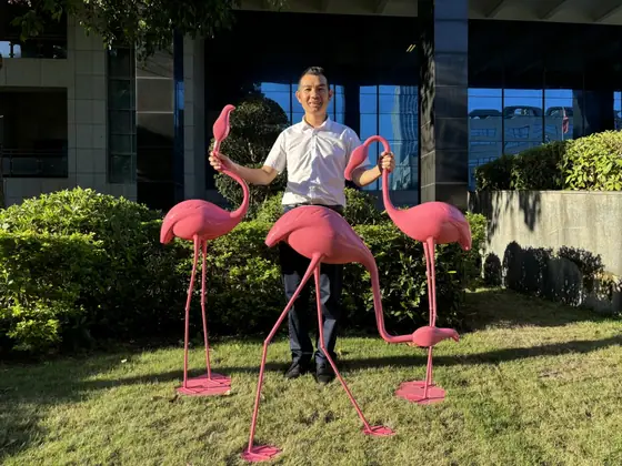 304 Stainless Steel Flamingo Sculpture