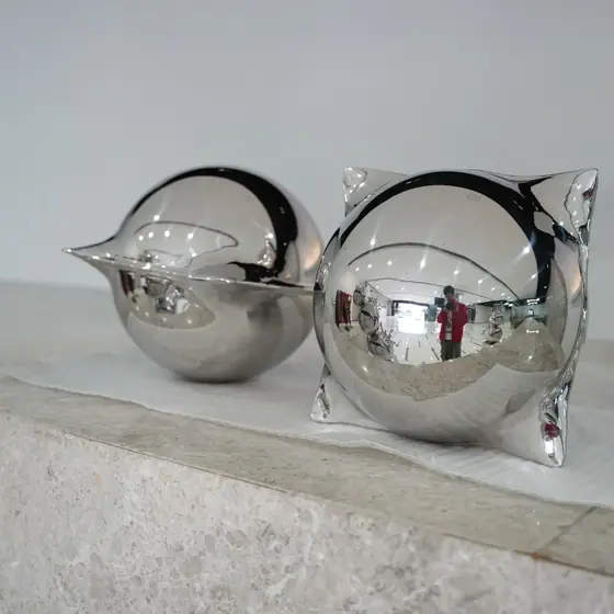 stainless steel metal decorative sphere sculpture