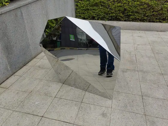 stainless steel stone sculpture