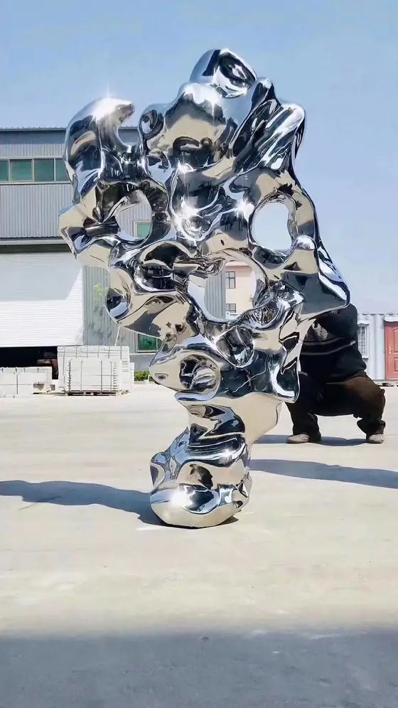 stainless steel Taihu stone sculptures