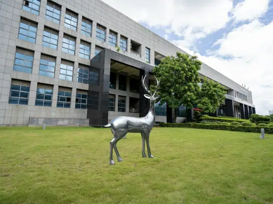 stainless steel deer sculpture