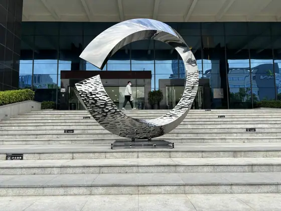 stainless steel abstract sculpture