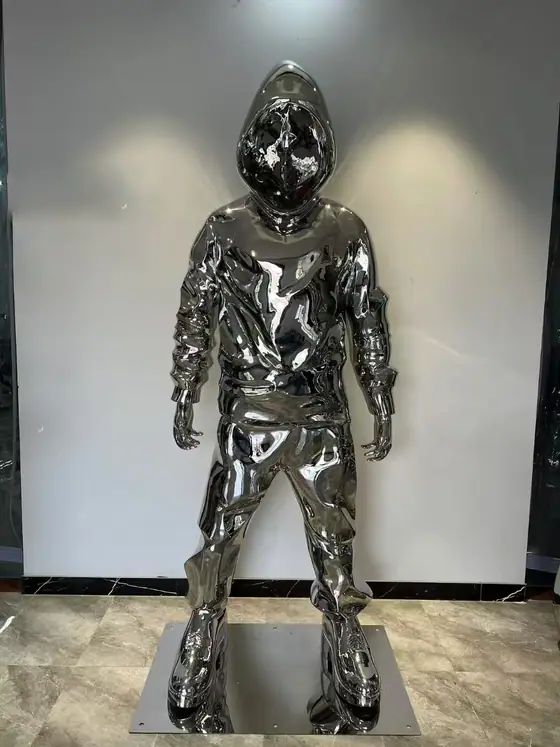 304 Stainless Steel Sweatshirt Boy Sculpture
