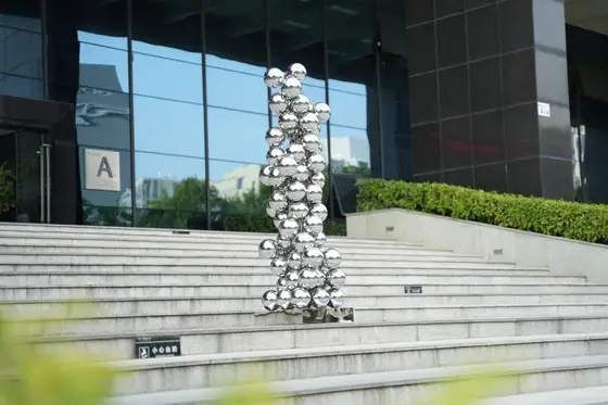 stainless steel metal decorative sphere sculpture
