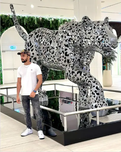 The dazzling new star in Dubai’s commercial center – the hollow leopard sculpture created by a professional stainless steel sculpture manufacturer leads the art trend