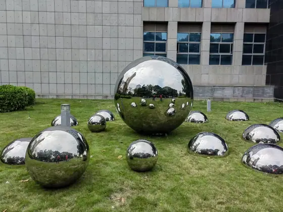 Stainless Steel Mirrored Sphere Sculpture