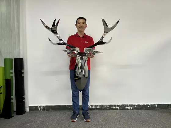 Eternal Beauty – Stainless Steel Deer Head Sculpture