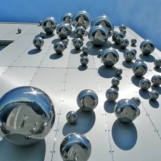 stainless steel metal decorative sphere sculpture
