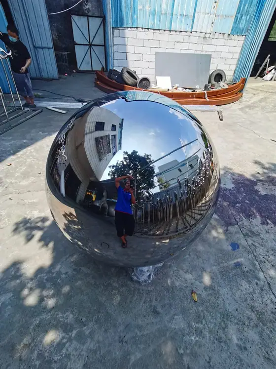 Stainless Steel Mirror Sphere Sculpture