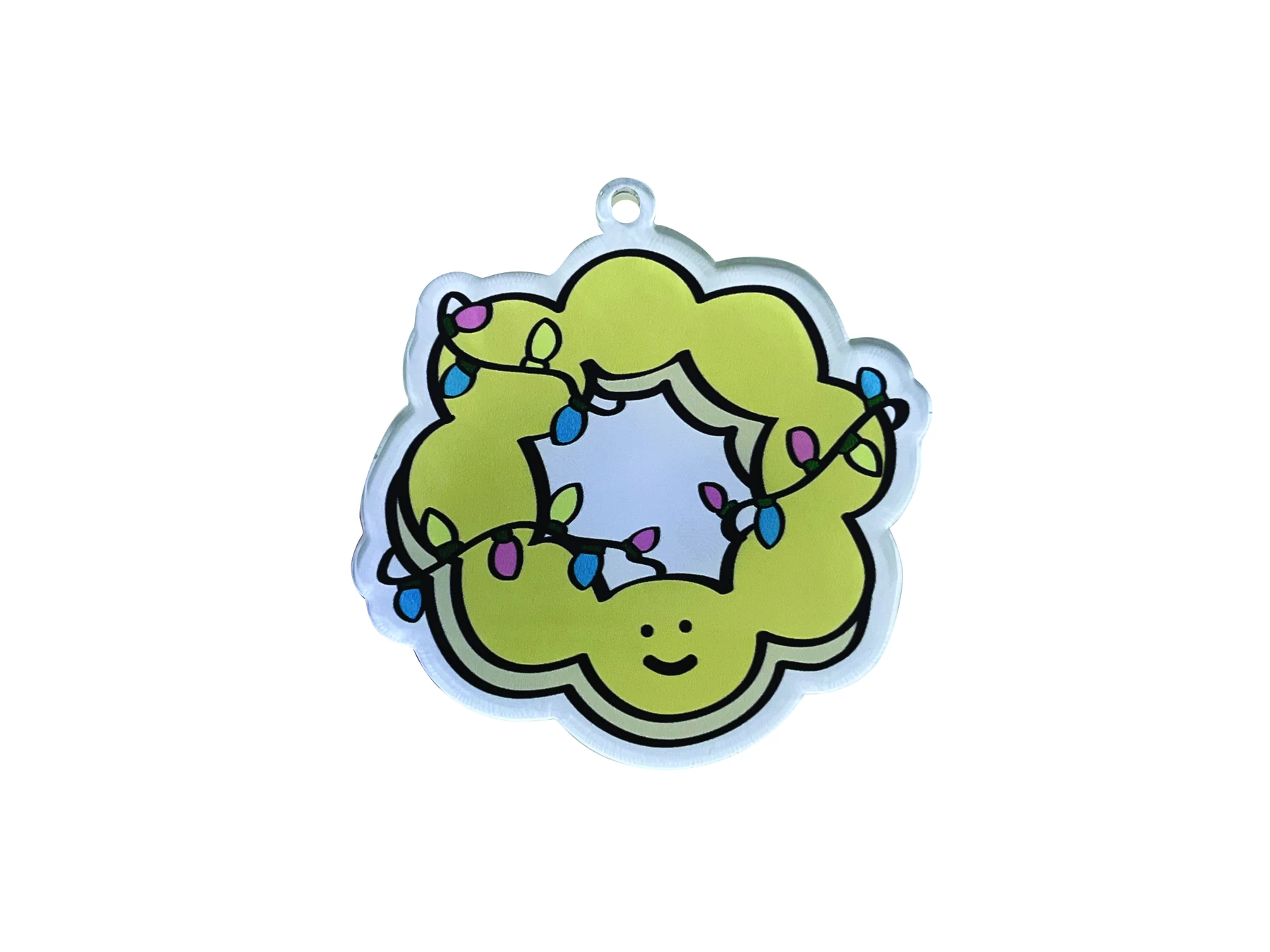 Custom acrylic keychain for cartoon with full colour CMYK printing on white edge acrylic