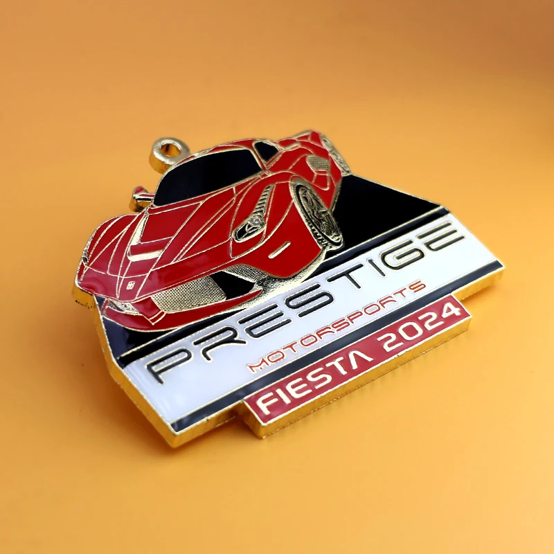 Reverse side of a custom Fiesta medal with blank space for engraving or logo