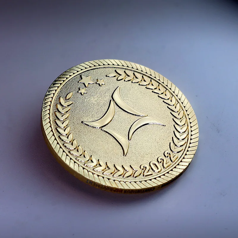 Reverse side of a custom US flag challenge coin with engraved unit name and date