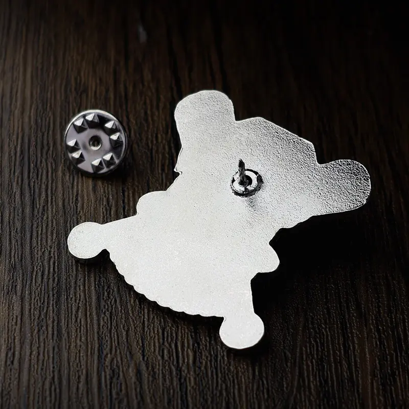 Set of three custom silver baseball trading pins with different player names and glitter accents