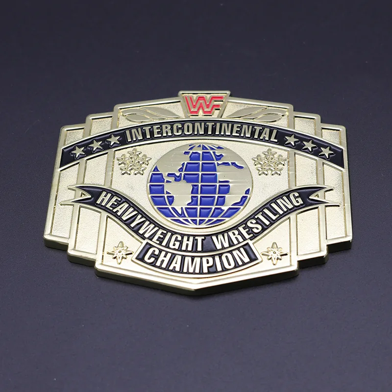 Close-up of the globe detail and pinback on a custom world earth lapel pin