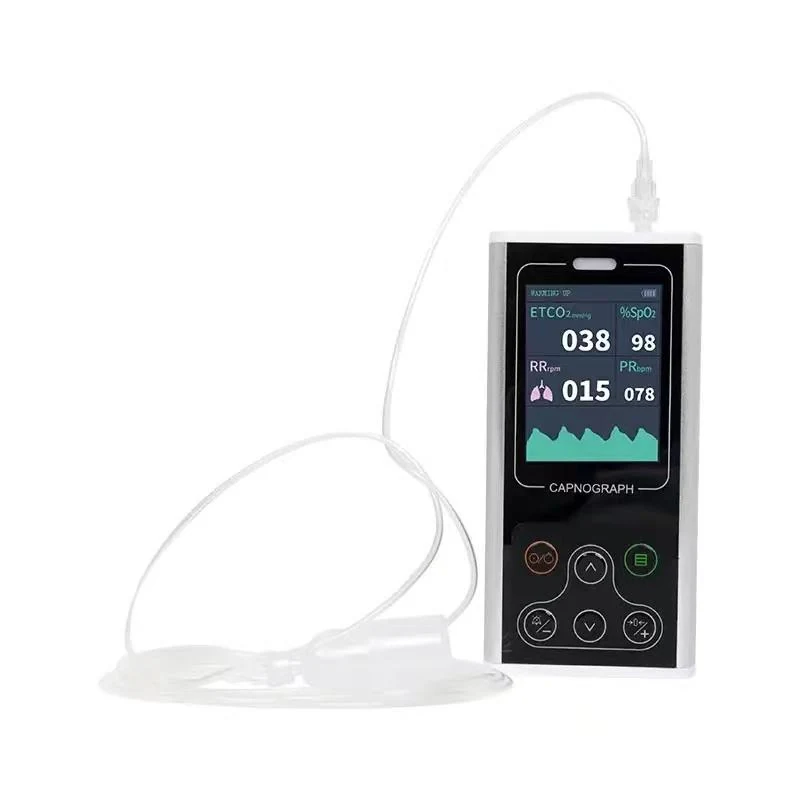 Handheld ETCO2 carbon dioxide monitor with display