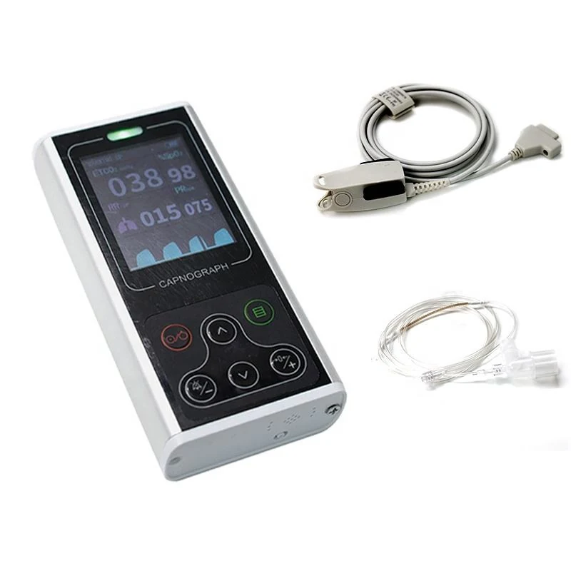 Capnography monitor showing ETCO2 waveform