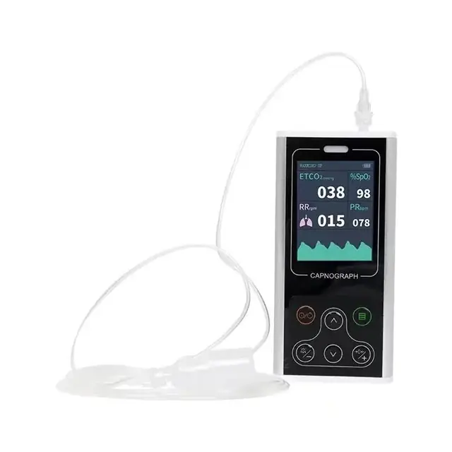 Handheld ETCO2 carbon dioxide monitor with display