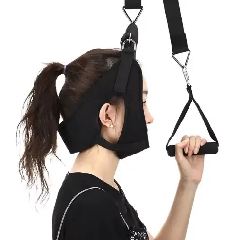 Over the door cervical traction device with sling and pulley