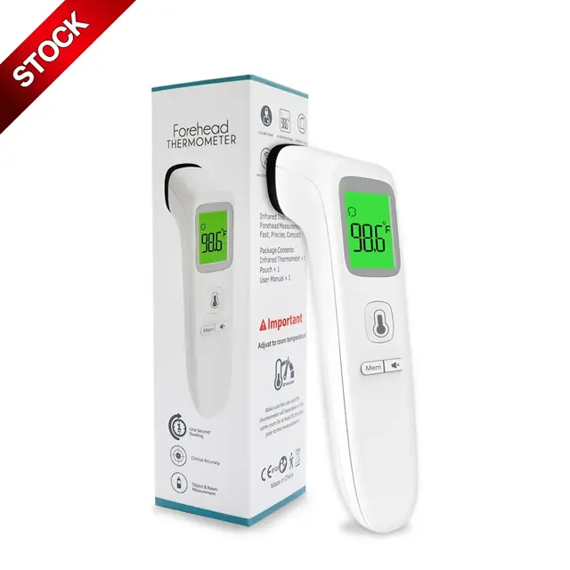 Non-contact infrared forehead thermometer with digital display