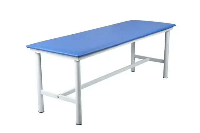 Electric examination bed with adjustable backrest and PVC vinyl surface