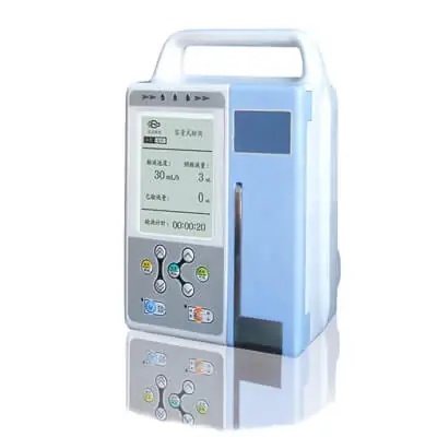 Volumetric infusion pump with control panel and display