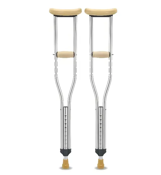 Aluminium alloy underarm crutches with padded underarm rests