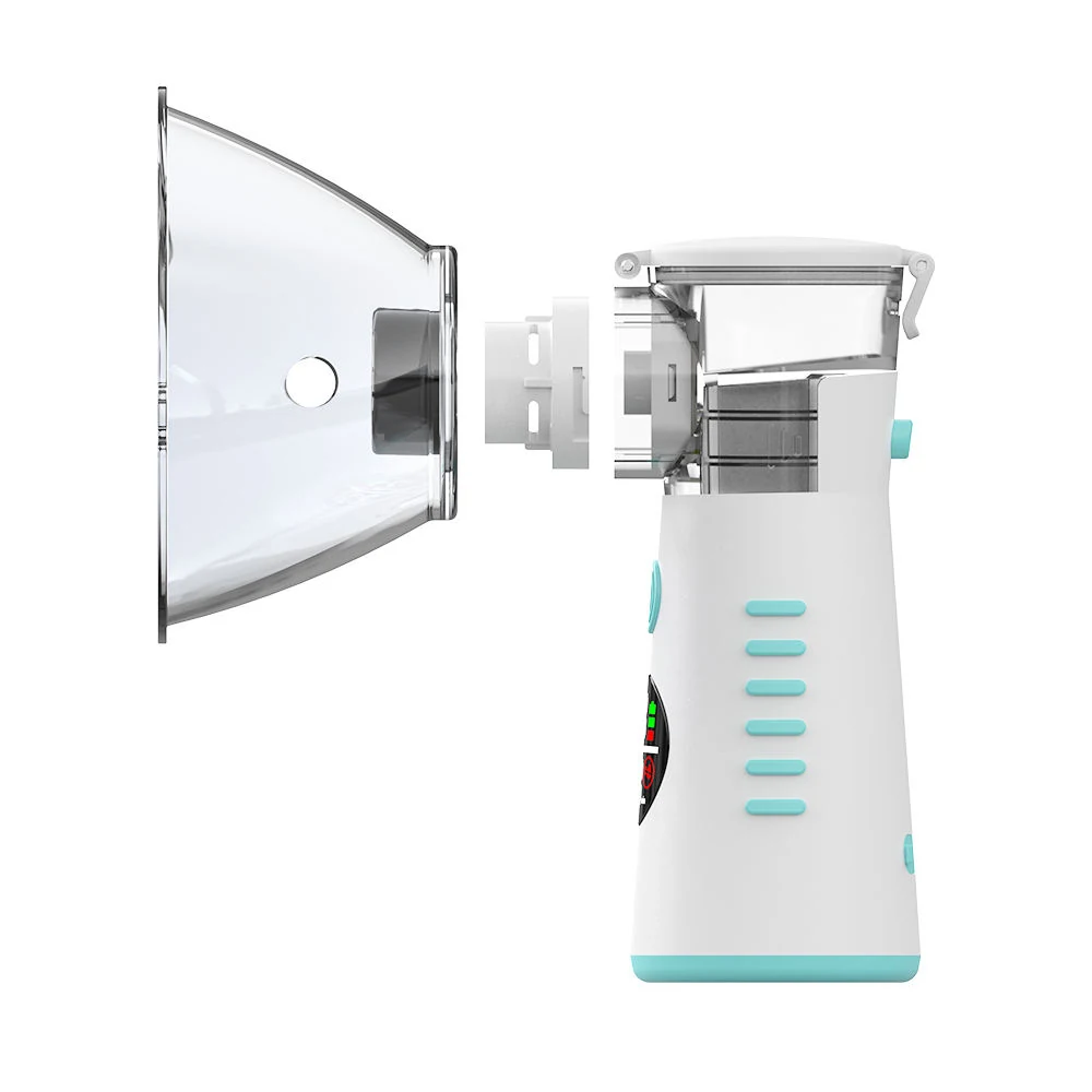 Nebulizer control button and battery indicator