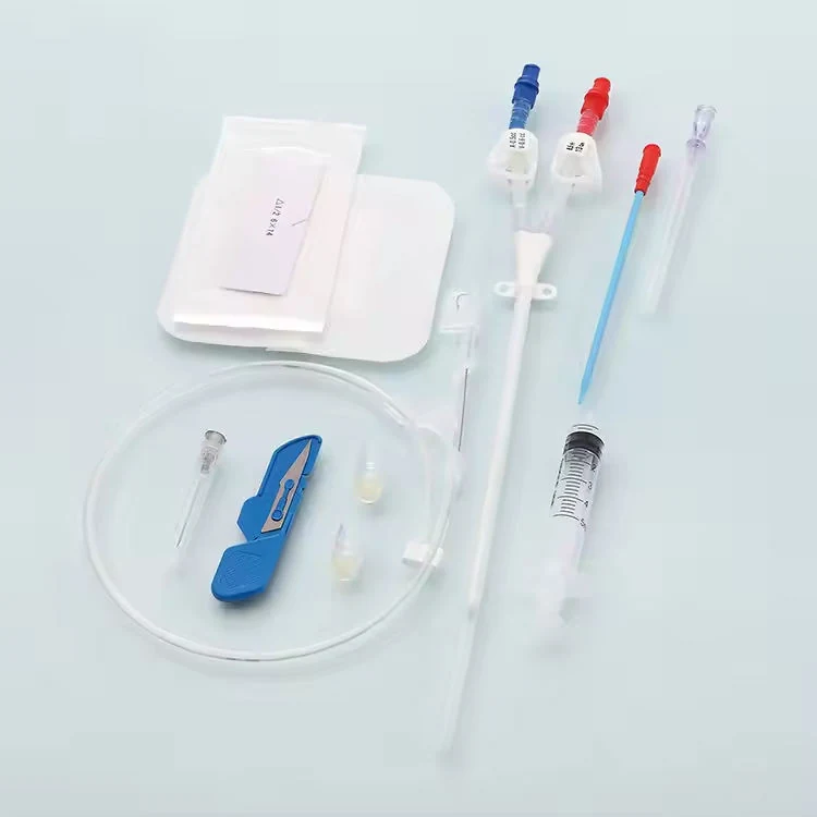 Hemodialysis catheter with separate arterial and venous lumens
