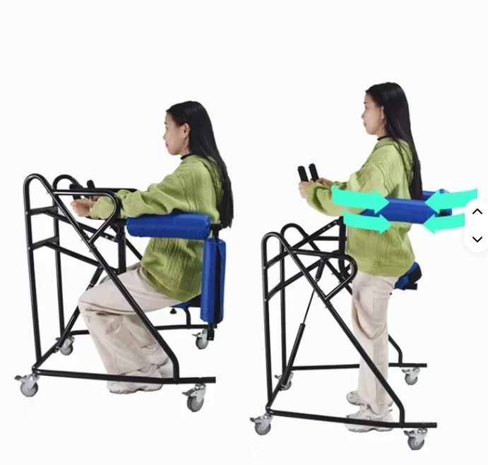 Standing and gait training frame for hemiplegia rehabilitation