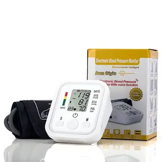 Blood pressure monitor display showing WHO classification indicator